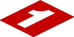 Sticker  1.2 x  1 with White "1" on Red