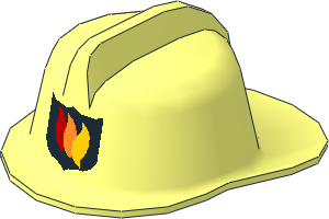 Minifig Fire Helmet with Fire Logo Shield Pattern