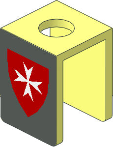 Minifig Vest with White Maltese Cross on Red Sticker