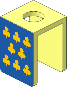 Minifig Vest with Yellow Trefoils on Blue Sticker