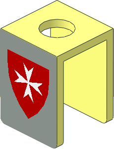 Minifig Vest with White Maltese Cross on Red/Light Grey Sticker