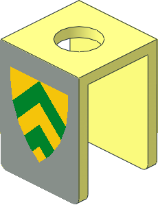 Minifig Vest with Green Chevrons on Yellow/Light Grey Sticker