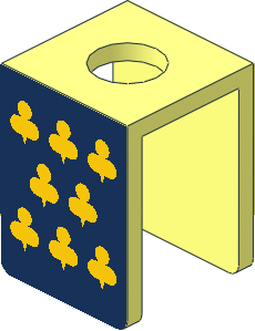 Minifig Vest with Yellow Trefoils on DkBlue Sticker