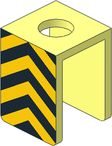 Minifig Vest with 3 Yellow/Black Chevrons Upwards Pattern