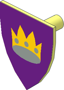 Minifig Shield Triangular with Crown on Violet Sticker