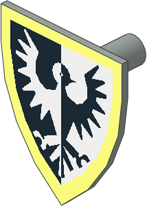 ~Minifig Shield Triangular with Black Falcon Pattern (Obsolete) ~Minifig Shield Triangular with Black Falcon Pattern (Obsolete)