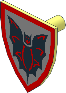 Minifig Shield Triangular with Bat Pattern