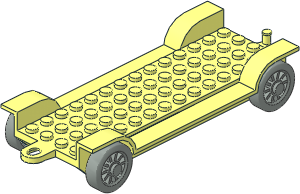 Vehicle Chassis 14 x  6.5 with Tow-Hook and Light-Grey  6 x 20 Wheels