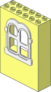 Panel  2 x  6 x  7 with Window Fabuland Rectangular White
