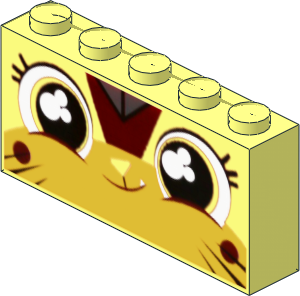 Brick  1 x  5 x  2 with Smiling Ultrakatty Pattern