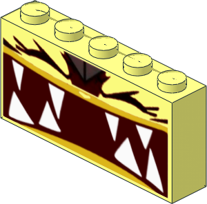 Brick 1 x 5 x 2 with Extremely Furious Ultrakatty Pattern Brick 1 x 5 x 2 with Extremely Furious Ultrakatty Pattern