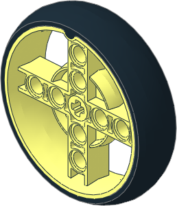Wheel 14 x 48 with 4 Spokes with Integral Black Tyre