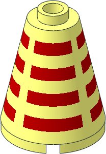 Cone  2 x  2 x  2 with Red Stripes Pattern