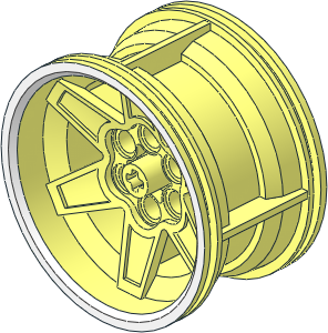 Wheel Rim 34 x 56 with  6 Spokes and  6 Pegholes with White Rim Front Pattern