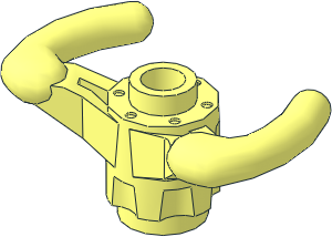 Technic Steering Wheel Yoke with Reduced Axle Hole and Open Stud