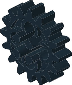 ~_Technic Gear 16 Tooth Black (Obsolete)