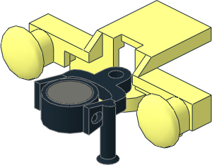 Train Buffer Beam with Black Coupling Type 1 with Magnet in Uncoupled Position Train Buffer Beam with Black Coupling Type 1 with Magnet in Uncoupled Position