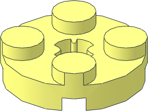 Plate  2 x  2 Round with Reduced Axlehole