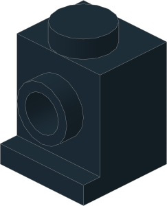 ~_Brick  1 x  1 with Headlight Black (Obsolete)