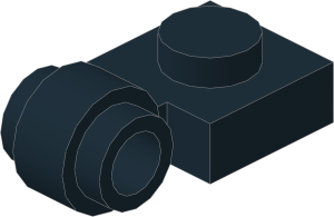 ~_Plate  1 x  1 with Clip Light Type 2 Black (Obsolete)