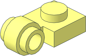 Plate  1 x  1 with Clip Light Type 2