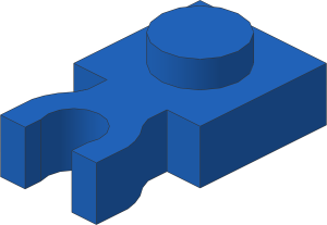 ~_Plate  1 x  1 with Clip Vertical Type 3 Blue (Obsolete)