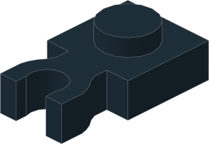 ~_Plate  1 x  1 with Clip Vertical - Type 3 Black (Obsolete)