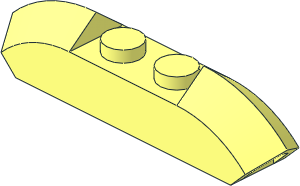 Brick  1 x  4 with Sloped Ends and Two Top Studs