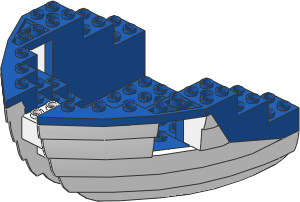 ~_Boat Bow 12 x 12 x  5 & 1/3 White/Blue (Obsolete)