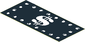 Sticker  1.6 x  3.5 with "$" Sign