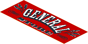 Sticker  2.2 x  5.8 with "GENERAL STORE" Sign and Cereal Ears