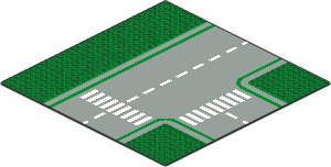 ~_Baseplate 32 x 32 Road 8-Stud T Intersection with Pattern (Obsolete)