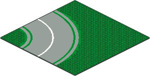 ~_Baseplate 32 x 32 Road 8-Stud Curve with Pattern (Obsolete)