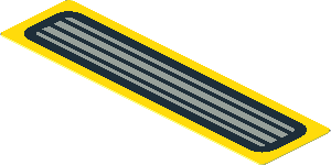 Sticker 0.8 x 3 with Black Grille and Yellow Background Sticker 0.8 x 3 with Black Grille and Yellow Background