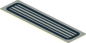 Sticker  0.8 x  3 with Black Grille and Light Grey Background