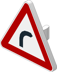 ~_Roadsign Clip-on  2.2 x  2.667 Triangular with Bend Pattern White (Obsolete)