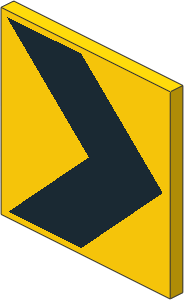 ~_Roadsign Clip-on  2 x  2 Square with Black Arrow Pattern Yellow (Obsolete)