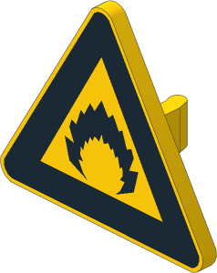 ~_Roadsign Clip-on  2.2 x  2.667 Triangular with Fire Pattern Yellow (Obsolete)