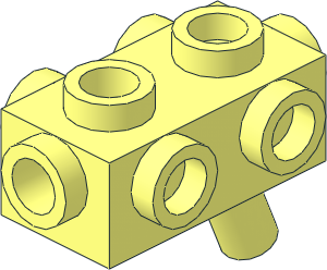 Brick  1 x  2 x  0.667 with 8 Studs and Angled Handle