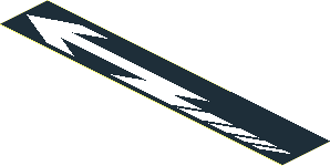Sticker  1 x  5.9 with White Arrow Left on Black Background