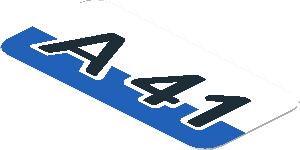 Sticker 1 x 2 with "A41" on White/Blue Sticker 1 x 2 with "A41" on White/Blue