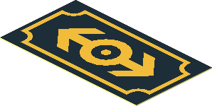 Sticker 1 x 1.8 with Gold Train Logo and Frame on Black Background Sticker 1 x 1.8 with Gold Train Logo and Frame on Black Background