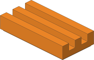 ~_Tile  1 x  2 Grille with Groove Orange (Obsolete)