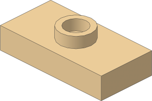 ~_Plate  1 x  2 with 1 Stud Tan (Obsolete)