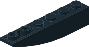 ~_Slope Brick Curved  6 x  1 Inverted Black (Obsolete)
