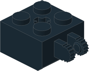 ~_Hinge Brick  2 x  2 Locking with Axlehole and Dual Finger Black (Obsolete)