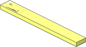 Tile  1 x  8 with Brick Outline Type 2 Sticker on Left