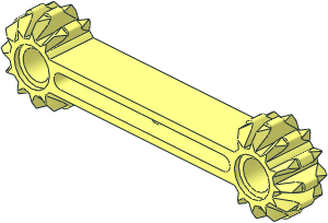 Technic Arm  1 x  6 with Gear 12 Tooth Double Bevel Ends
