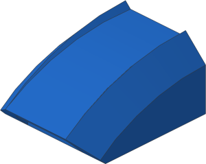 ~_Slope Brick Curved Top  2 x  2 x  1 Blue (Obsolete)