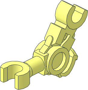 Minifig Mechanical Arm Bent with Reinforced Elbow with Clips at 90 degrees